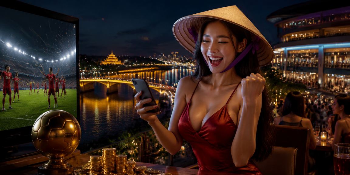 Người dùng tại Huế theo dõi trận đấu bóng đá và đặt cược qua điện thoại buổi tối